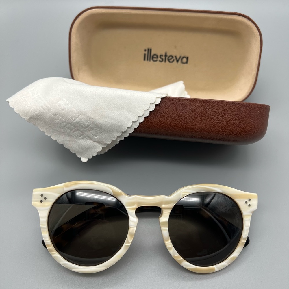 illesteva Leonard 2 Two-tone Cream & Tortoise Sunglasses